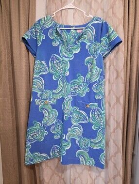Lilly Pulitzer XL Don't Be Koi Layton Shift Dress V Neck